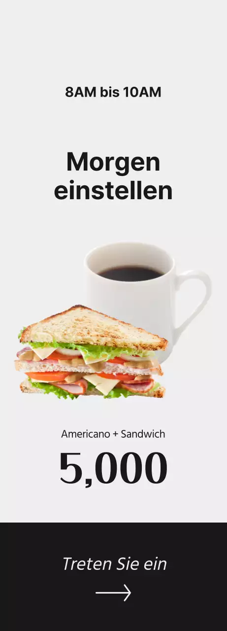 Bewerben Sie Ihr Café mit Kaffeebildern und schwarzer Schrift für ein klares Aussehen