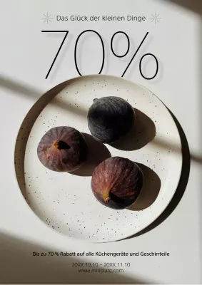 Werbung für eine moderne Verkaufsveranstaltung in Elfenbein und Schwarz