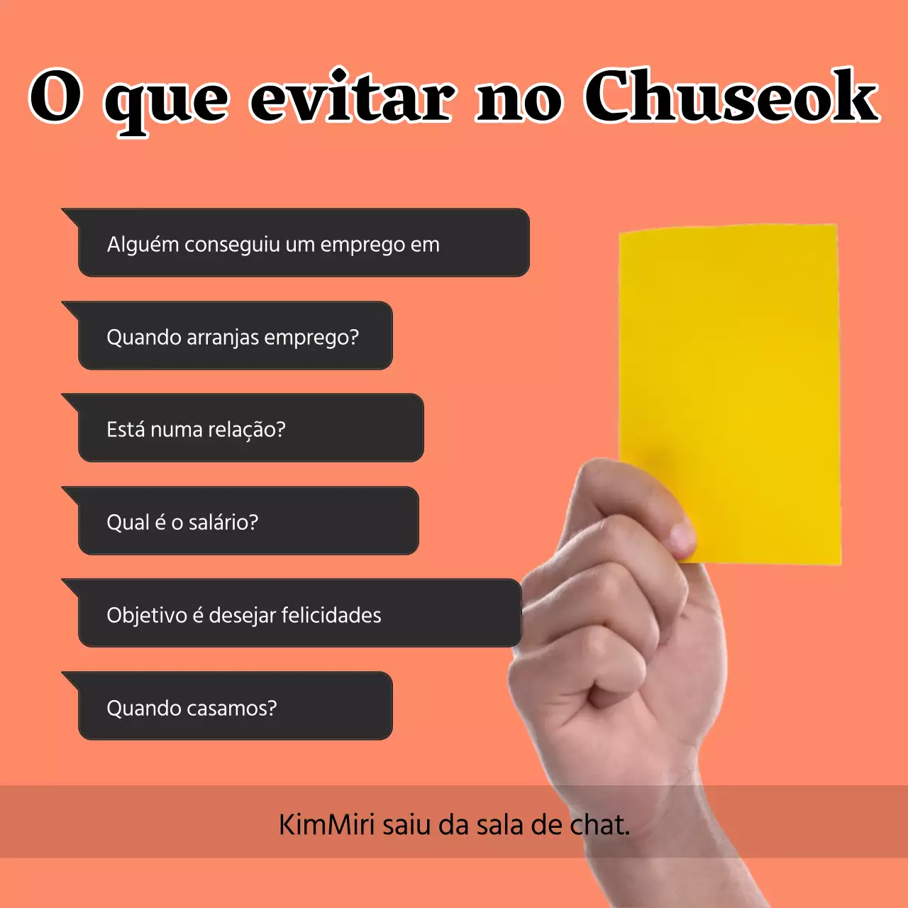 Uma paródia simples do KakaoTalk de meio do outono, de categoria B, em laranja e preto.
