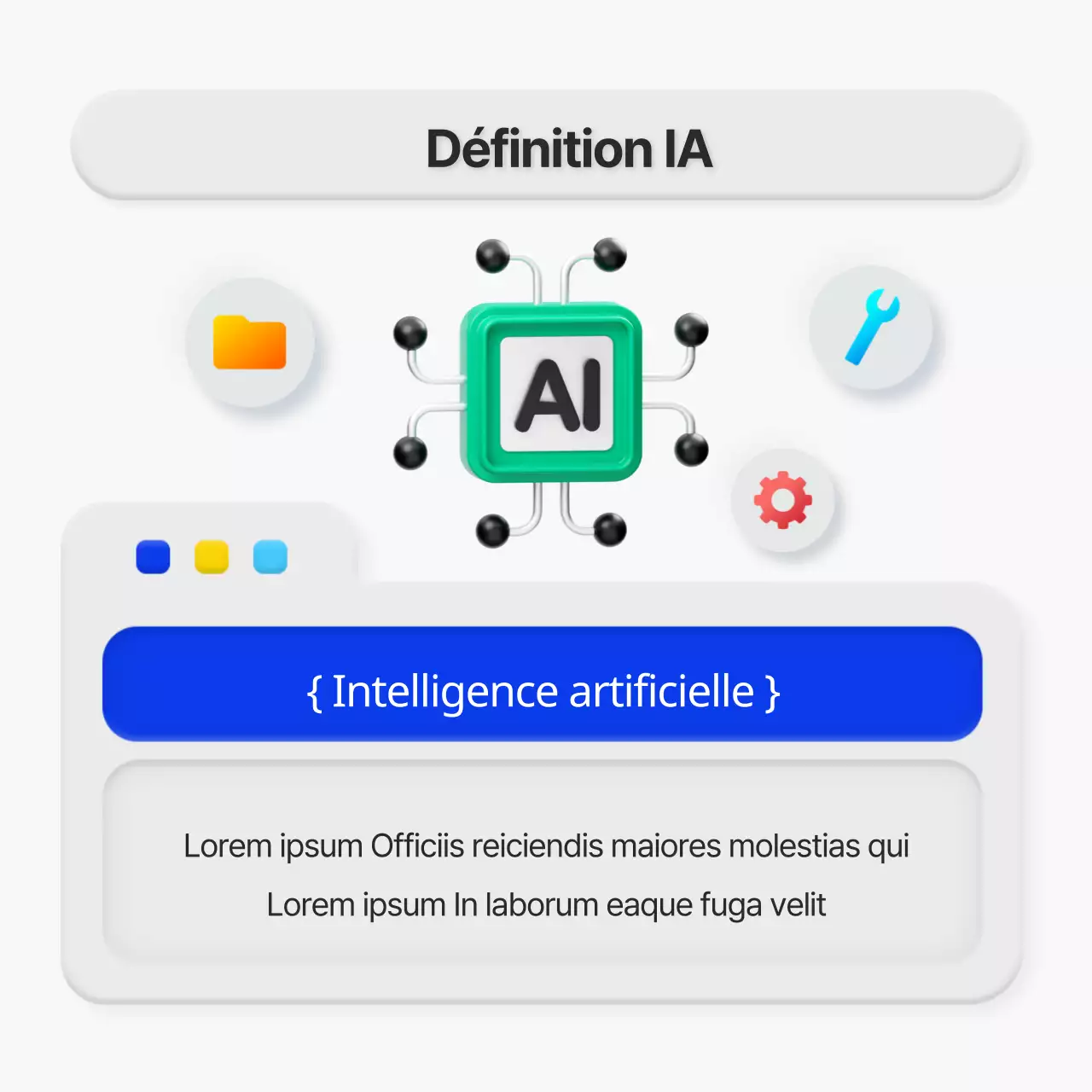 Annonce de séminaire dans un style 3D minimaliste en bleu et gris