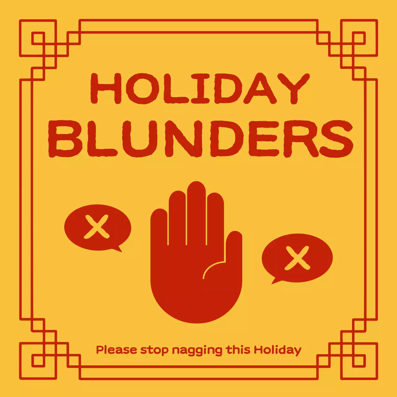 Yellow Retro Holiday Announcement Social Media Post