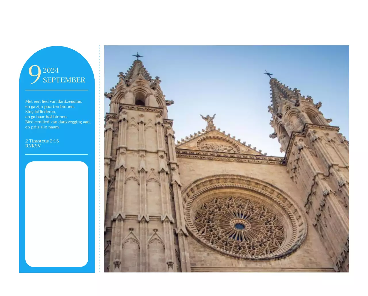 Blauw modern concept kerkkalender