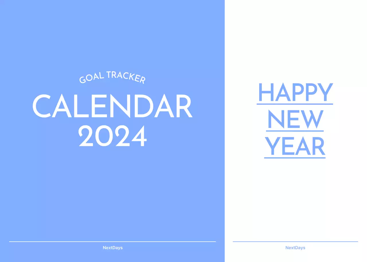 Goal Tracker calendar with a splash of blue