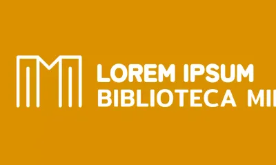 Logotipo de biblioteca sencillo y moderno en blanco