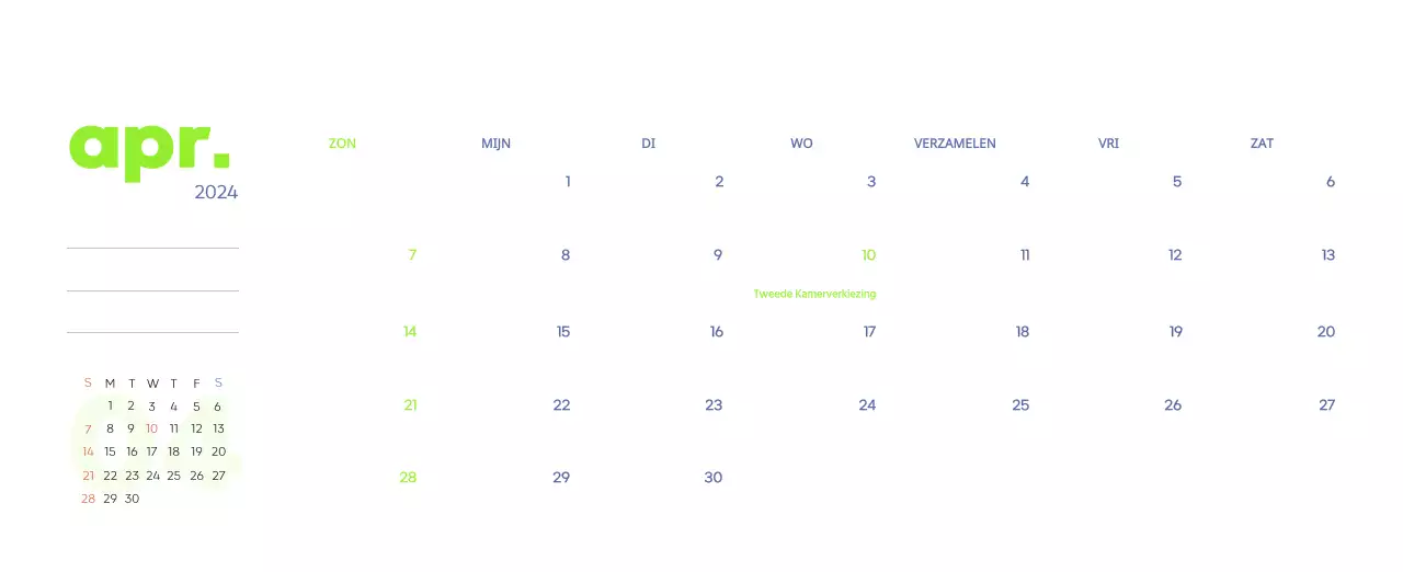 Werkkalender met prachtige illustraties