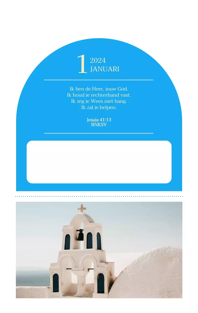 Blauw modern concept kerkkalender