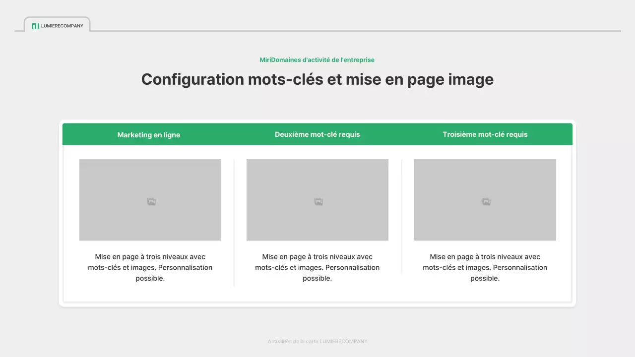 Un profil d'entreprise simple en vert et gris