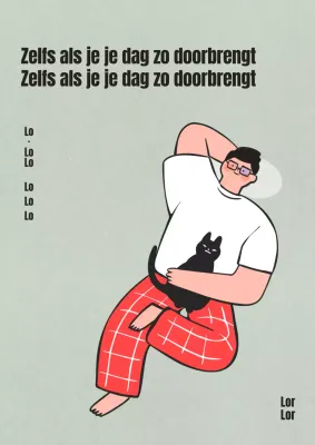 Eenvoudige emotionele geïllustreerde essay boekomslag in kaki en rood