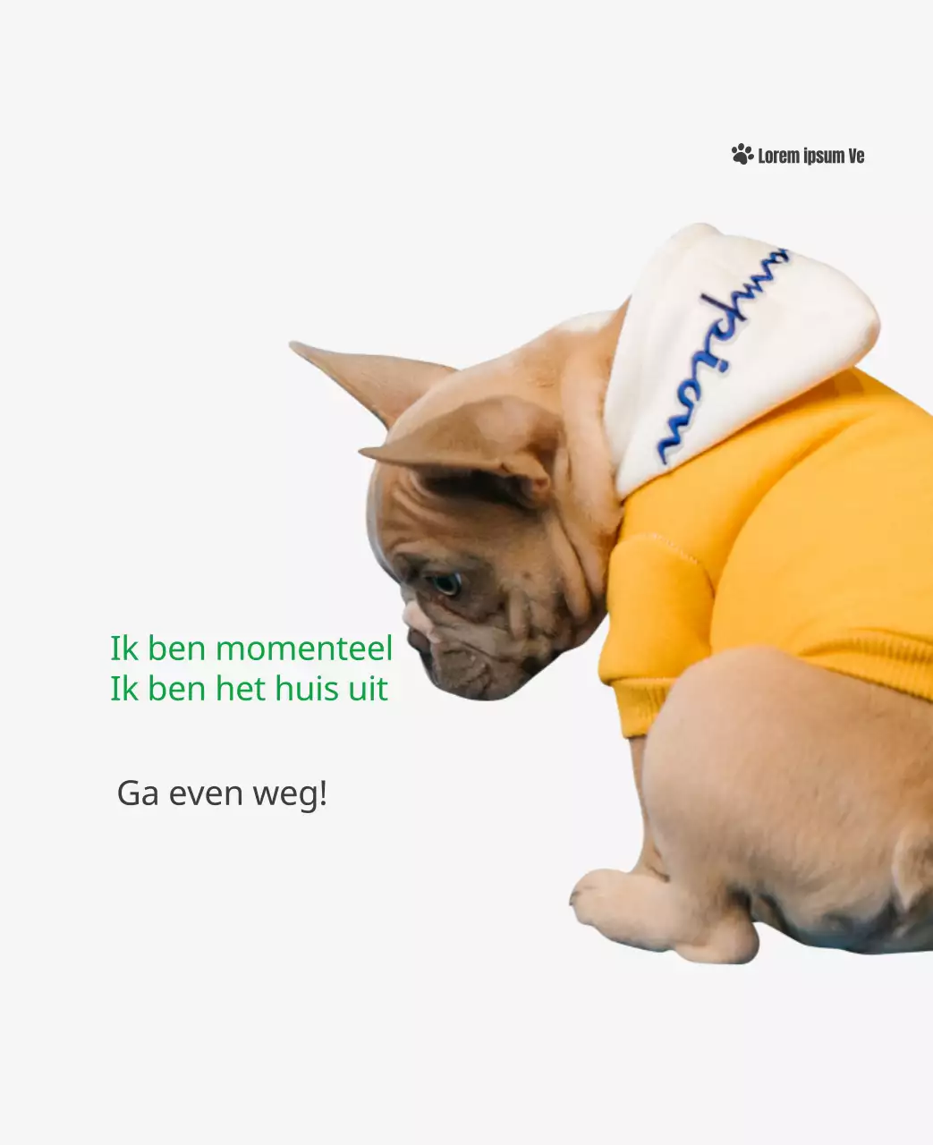 Een kalender met een afbeelding van een puppy en een schattige boodschap in groene accenten