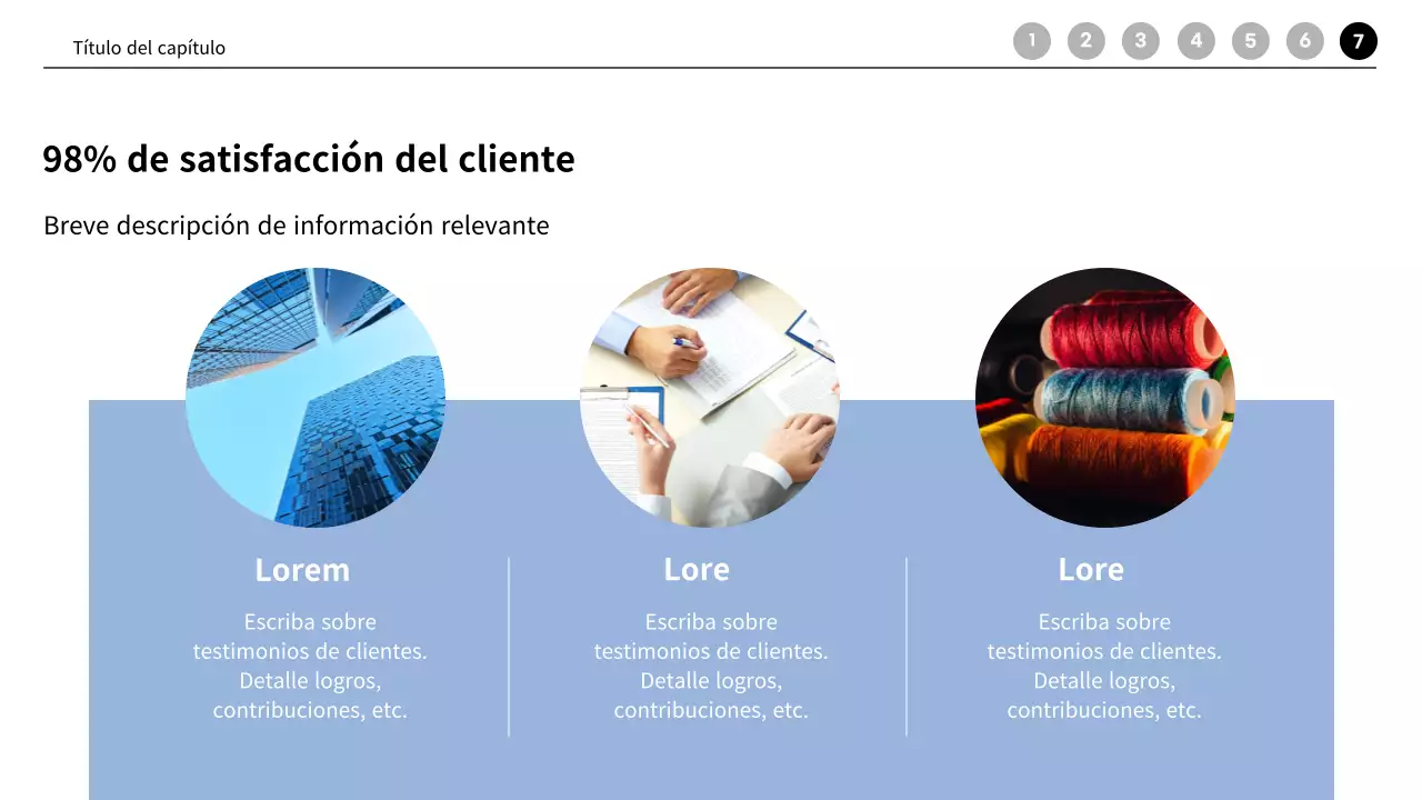 Perfil de empresa de reuniones modernas en azul
