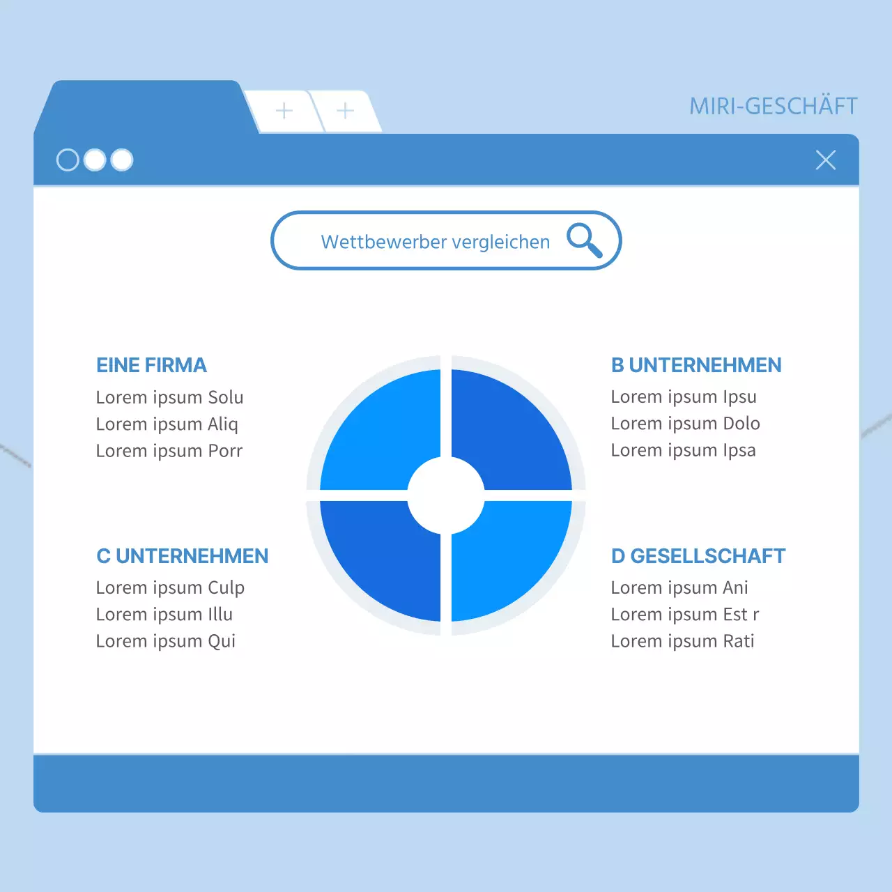 Moderne Firmenwerbung in Blau und Weiß