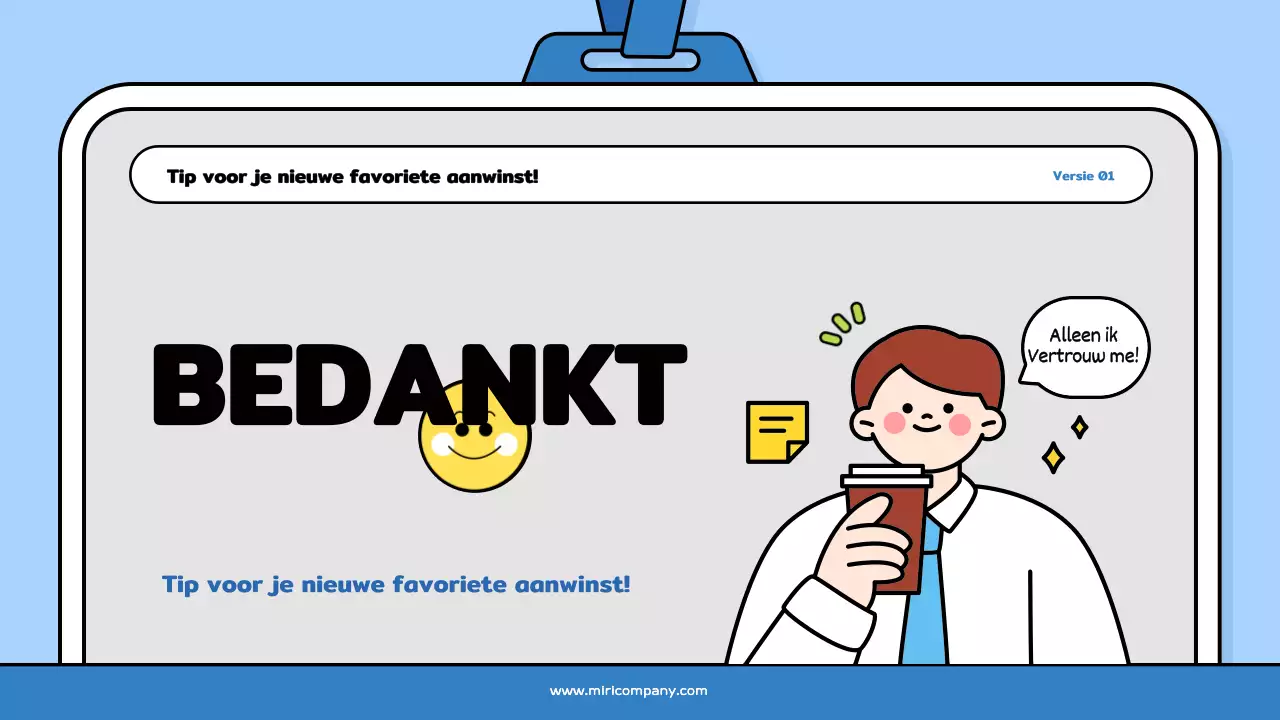 Een mooi trainingsdek voor nieuwe werknemers in lichtblauw en zwart