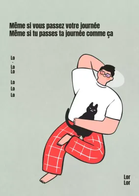 Couverture de livre d'essai illustré simple et émotionnel en kaki et rouge