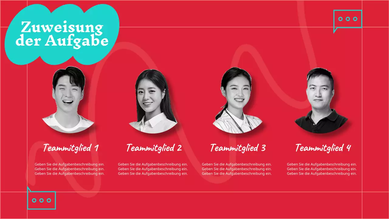 Trendiges Marketing-Protokoll in Rot und Mint