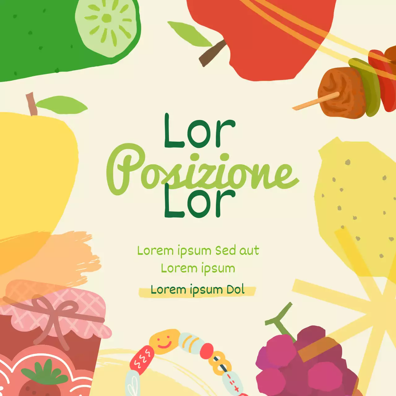 Promuovete il vostro mercato locale con illustrazioni colorate e piatte