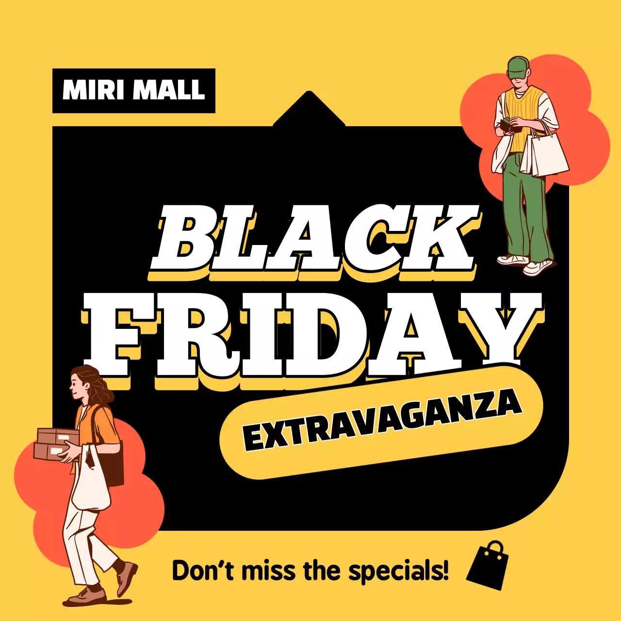 Yellow Trendy Shopping Promotion Social Media Post