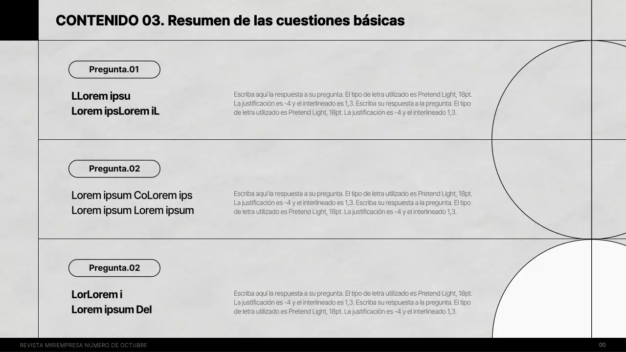Una moderna revista de entrevistas internas en blanco y negro