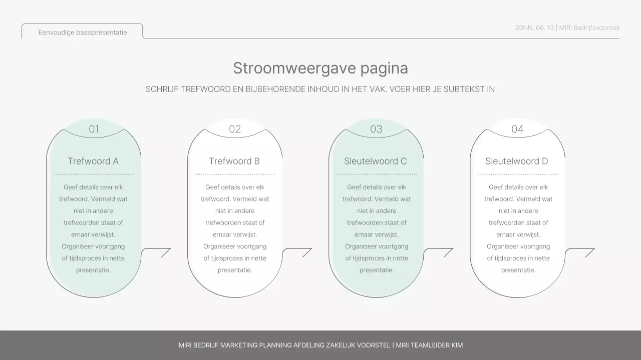 Eenvoudig basisrapport in lichtblauw en lichtgroen