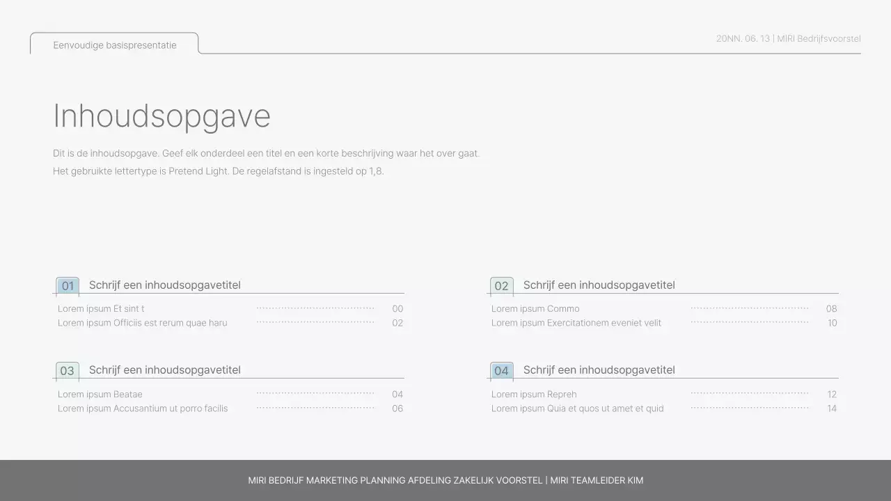 Eenvoudig basisrapport in lichtblauw en lichtgroen