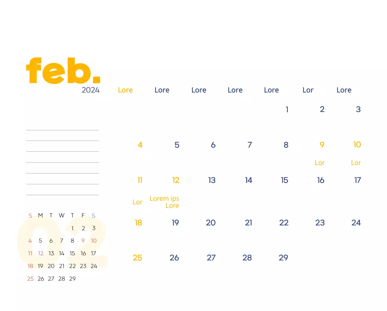 Arbeitskalender mit schönen Illustrationen