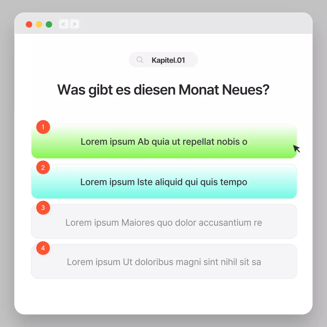 Unternehmensprofil mit einem einfachen grau-weißen Browserkonzept