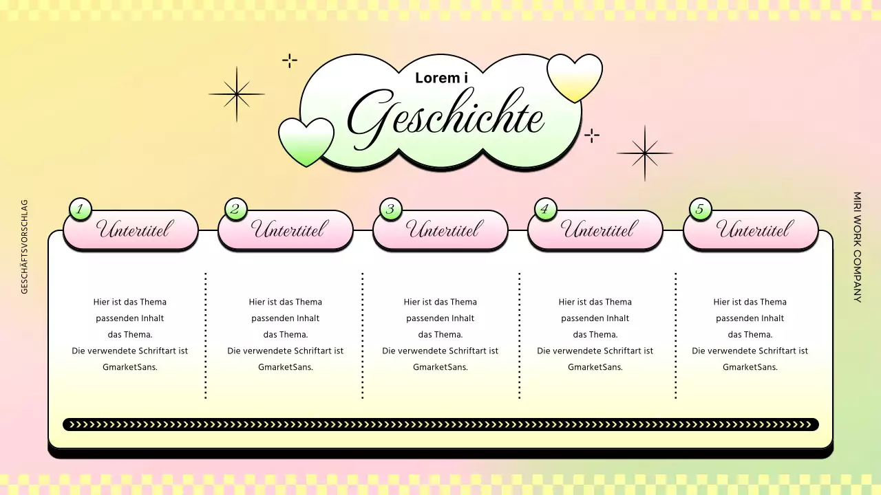 Trendige Geschäftsberichte in Rosa und Gelb