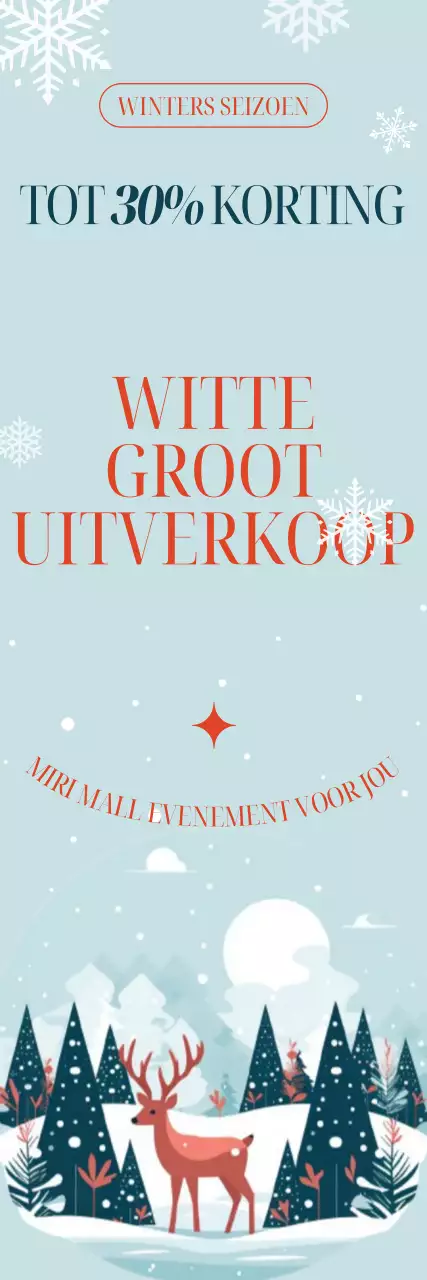 Een winteruitverkoop met emotionele winterillustraties en -kleuren