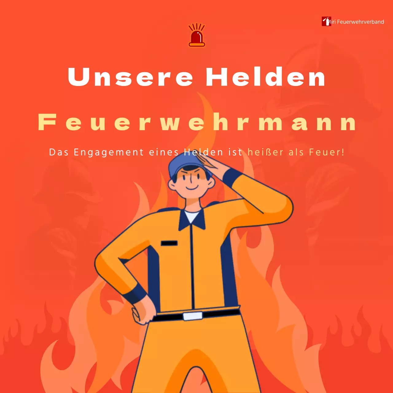 Eine einfache orangefarbene Anzeige zur Brandprüfung