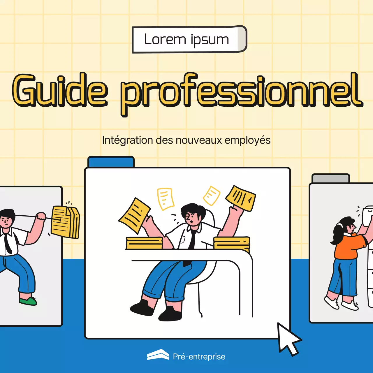 Promouvoir des conseils commerciaux simples en bleu et en jaune