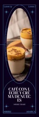 Presentamos la nueva carta de Autumn Café, un concepto sencillo enmarcado en un fondo azul marino.