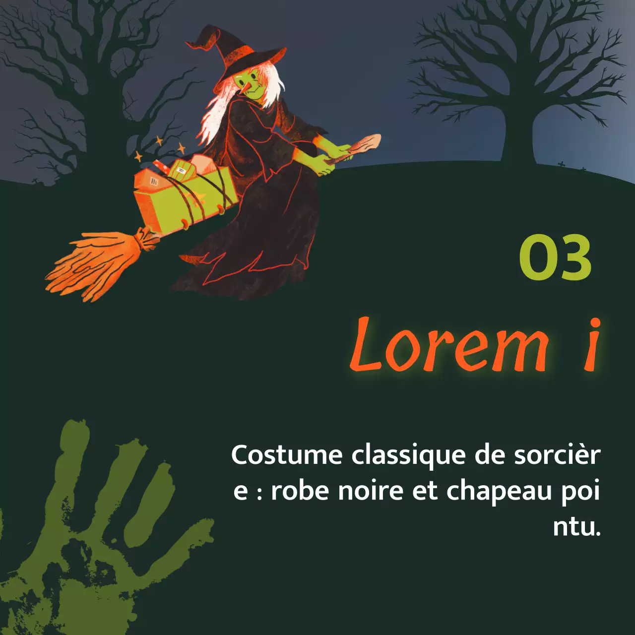 Voici le costume de science-fiction vert et orange pour Halloween