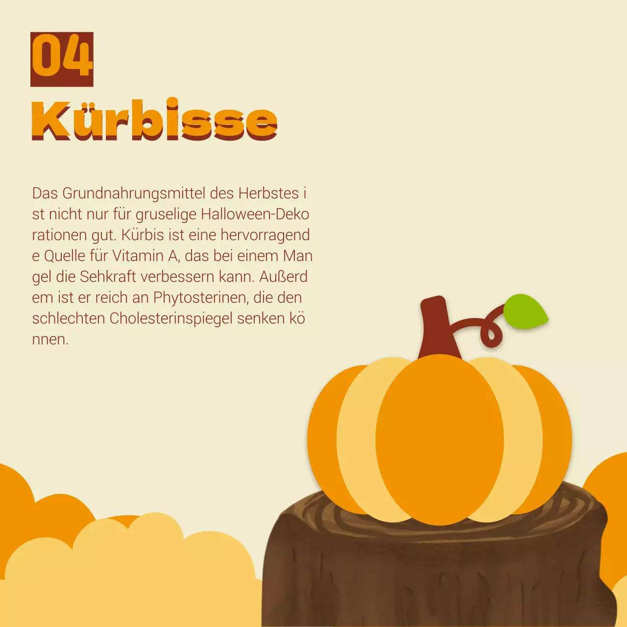 Einfaches Beige und Orange zur Förderung von Obst der Saison