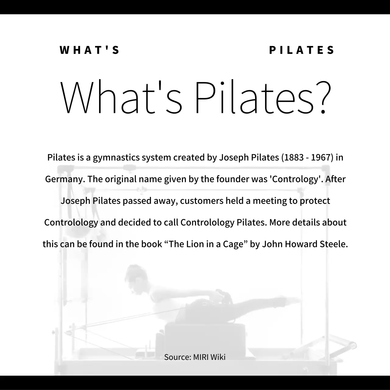 Black Minimal Pilates Guide Instagram Carousel