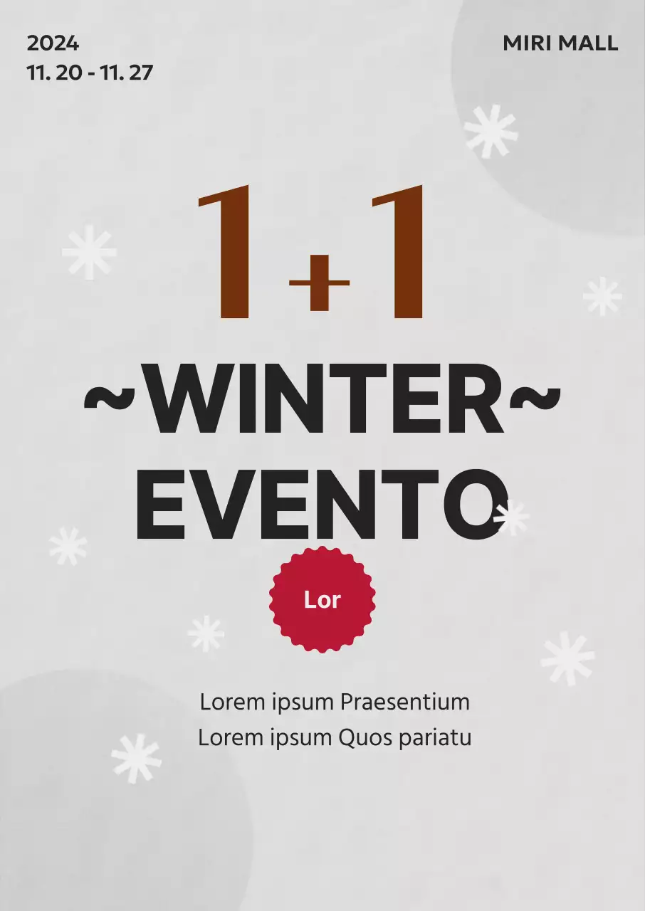 Promoção de inverno com destaque para a tipografia "compre um e leve outro" com o conceito Rudolph sobre um fundo cinzento claro