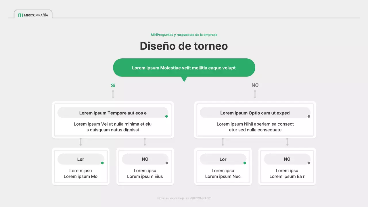 Un sencillo perfil de empresa verde y gris