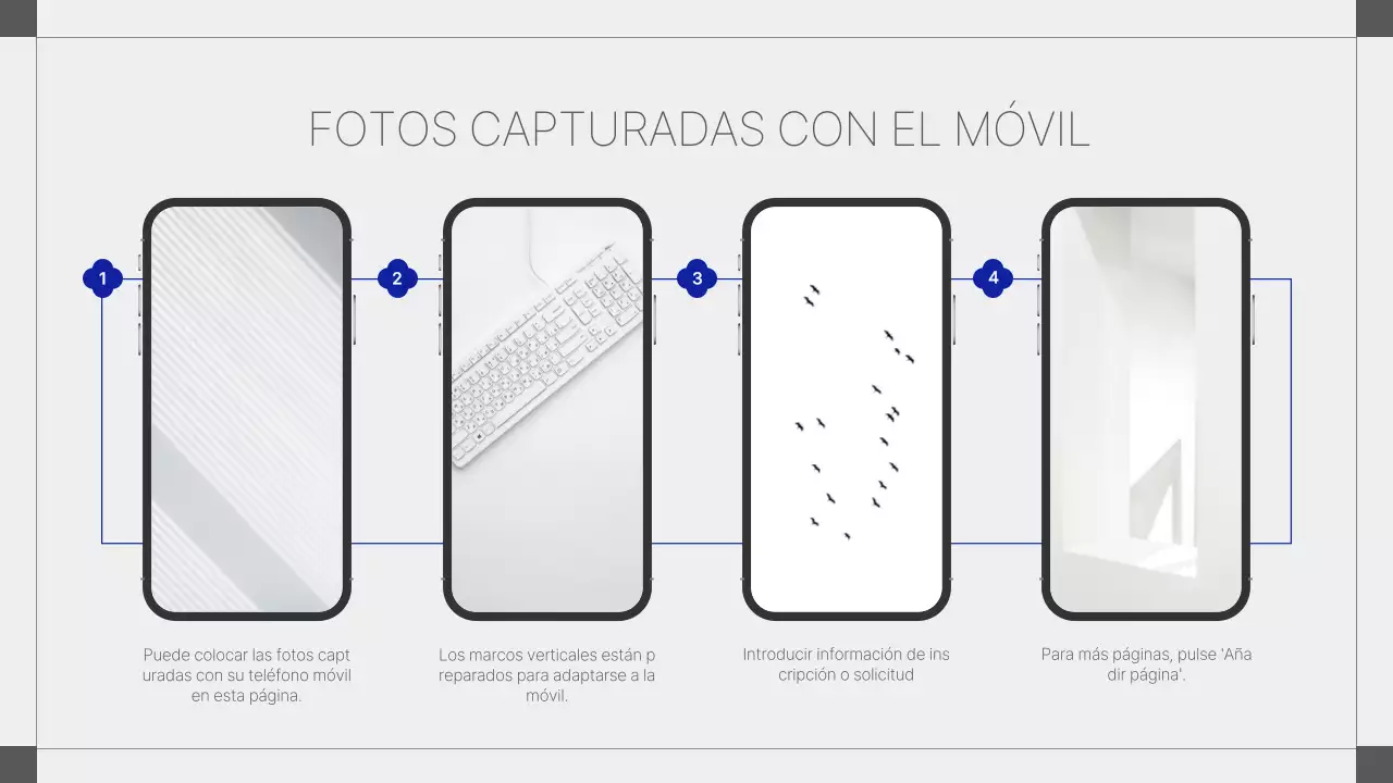 Propuesta de collage fotográfico geométrico en blanco y azul