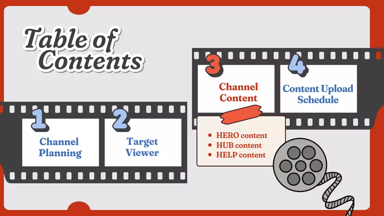 레드 모던 비디오 플래너 프레젠테이션