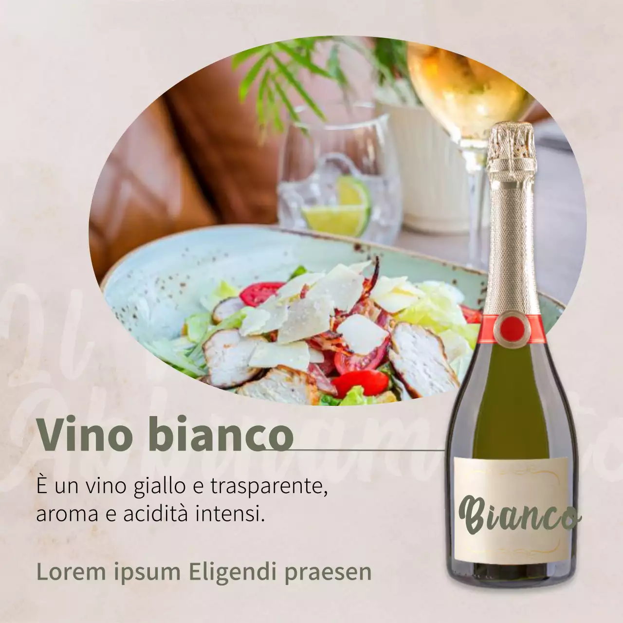 Promuovere una semplice enoteca in beige