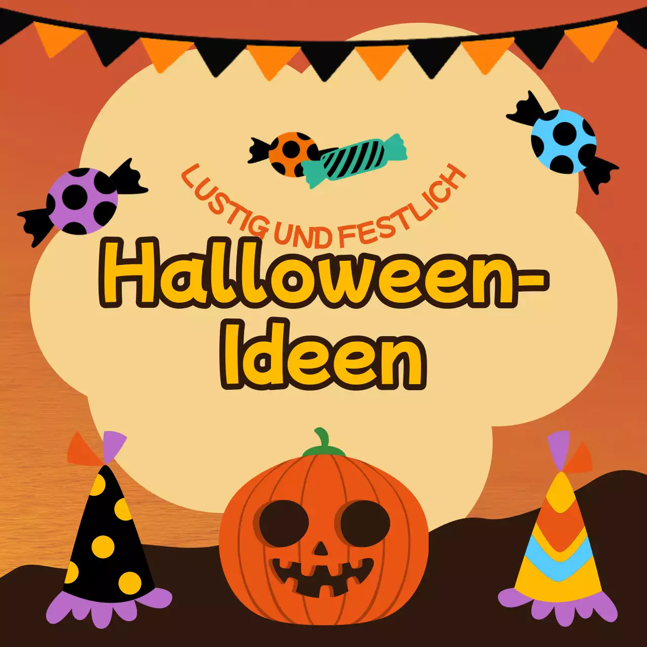 Fördern Sie niedliche Halloween-Dekorationsideen in Orange