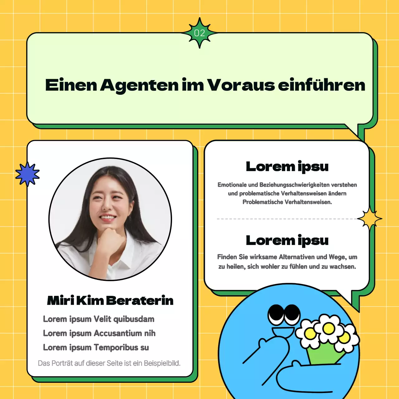 Förderung eines einfachen Jugendzentrums in Gelb und Hellblau