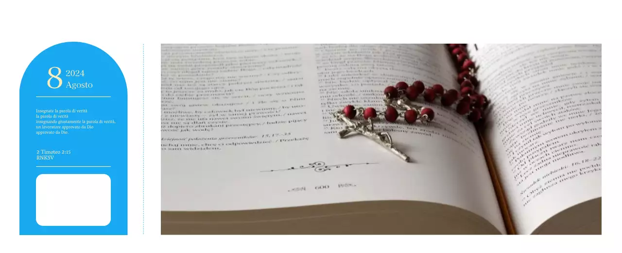 Calendario ecclesiastico blu di concezione moderna