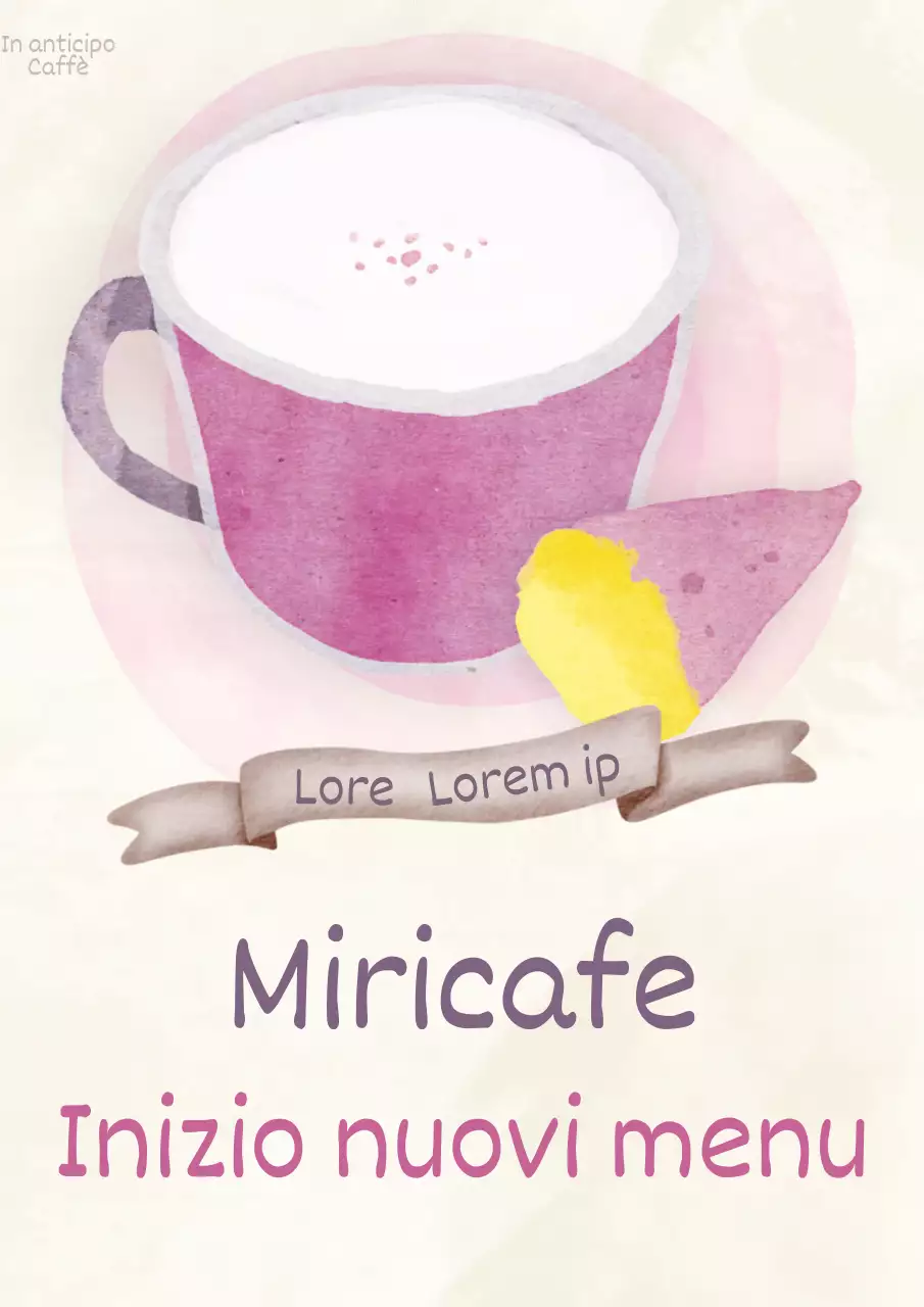 Promuovere il menu di un caffè alla moda in avorio e viola