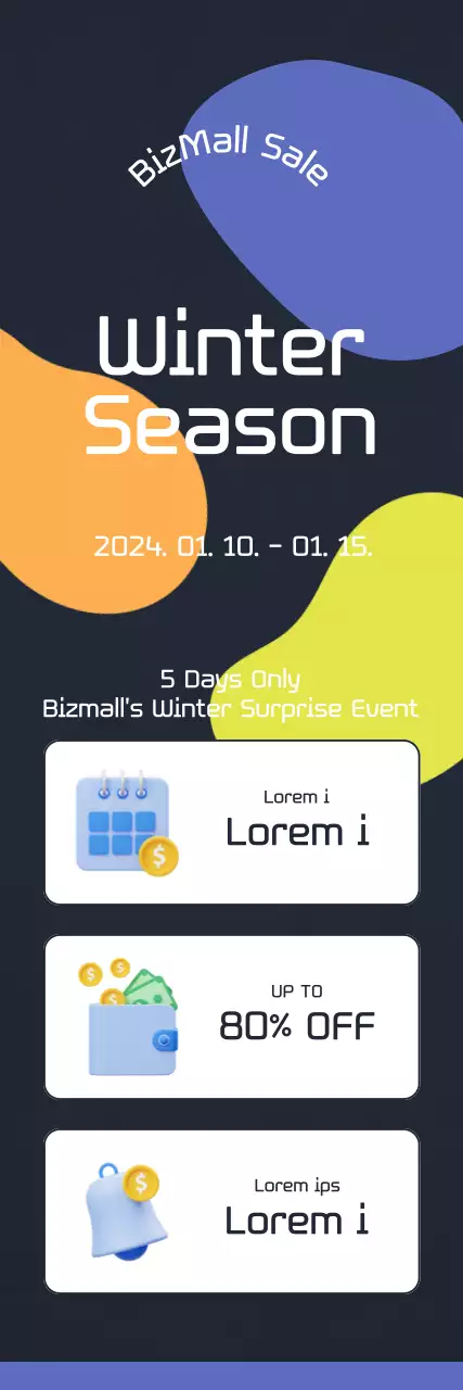 A wintertime sale with warm shapes