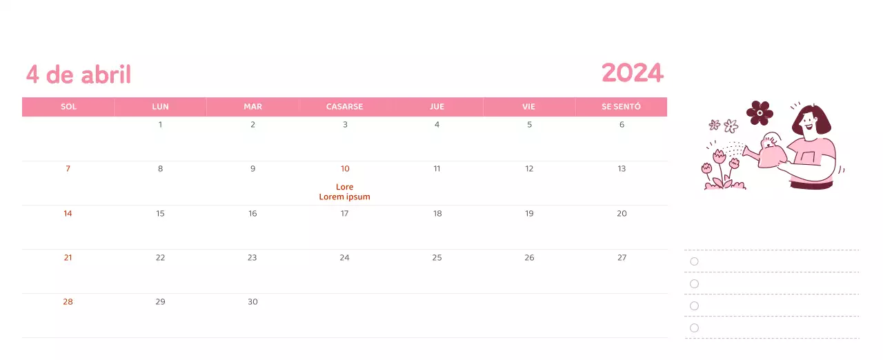 Un calendario con ilustraciones llenas de color y emoción