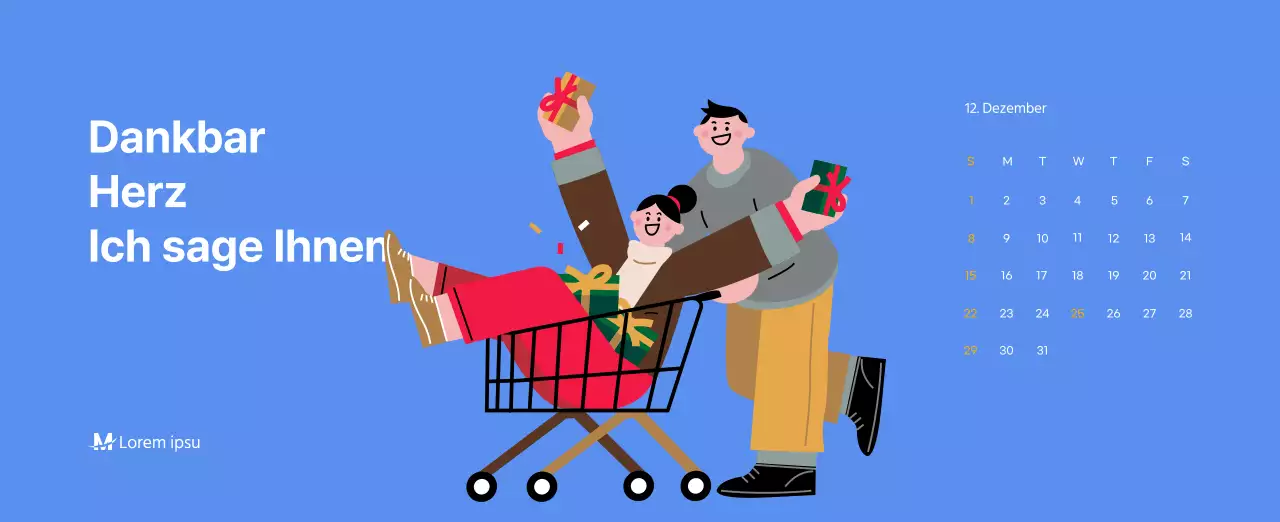 Motivationskalender mit energiegeladenen Illustrationen und positiven Zitaten auf hellblauem Hintergrund