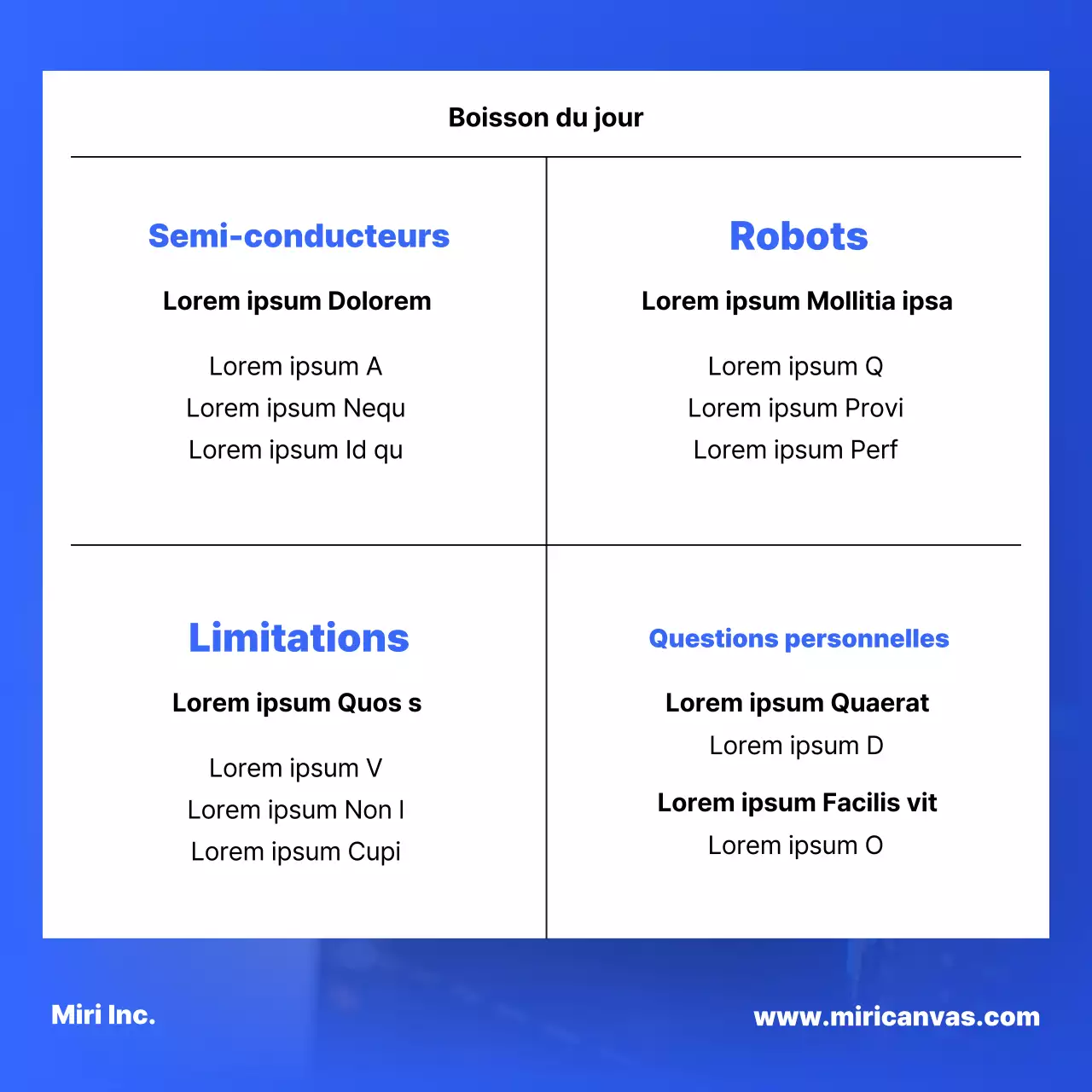 Un simple rapport boursier en bleu