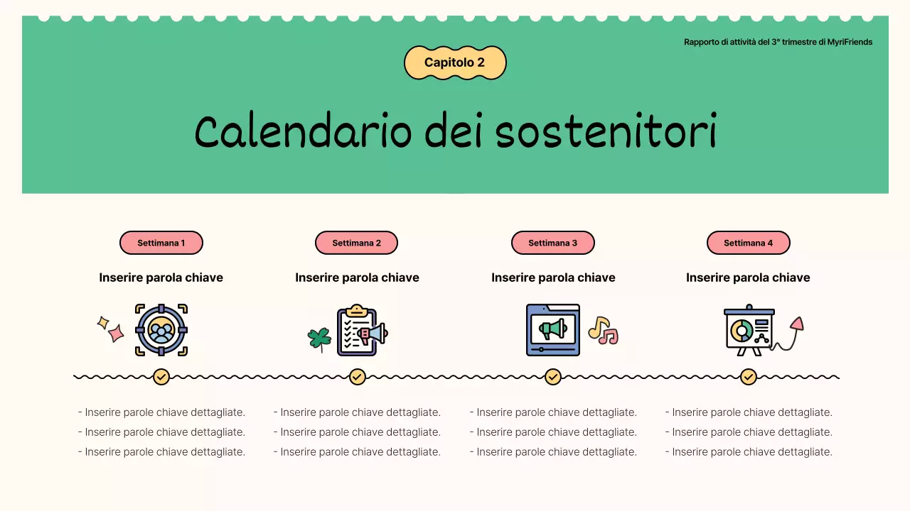  Rapporti di attività dei sostenitori in verde e giallo kitsch