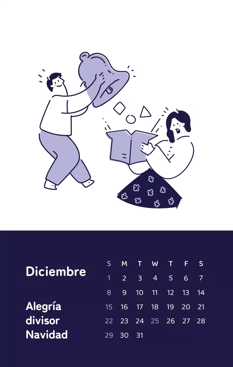 Un calendario con ilustraciones llenas de color y emoción