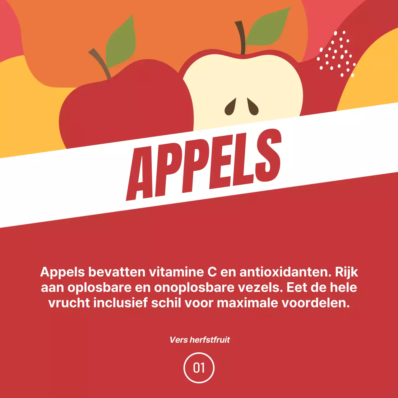 Promoot seizoensfruit met een vleugje oranje en groen