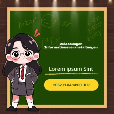 Werbung für eine moderne Zulassungsmesse in Braun und Grün